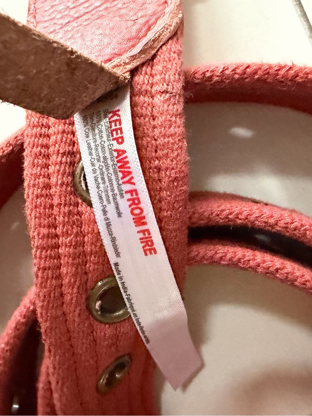 Free People Avril Canvas Grommet Belt in Rust Orange Size M/L - Picture 4 of 5